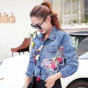 Jean jacket women outwear denim coat